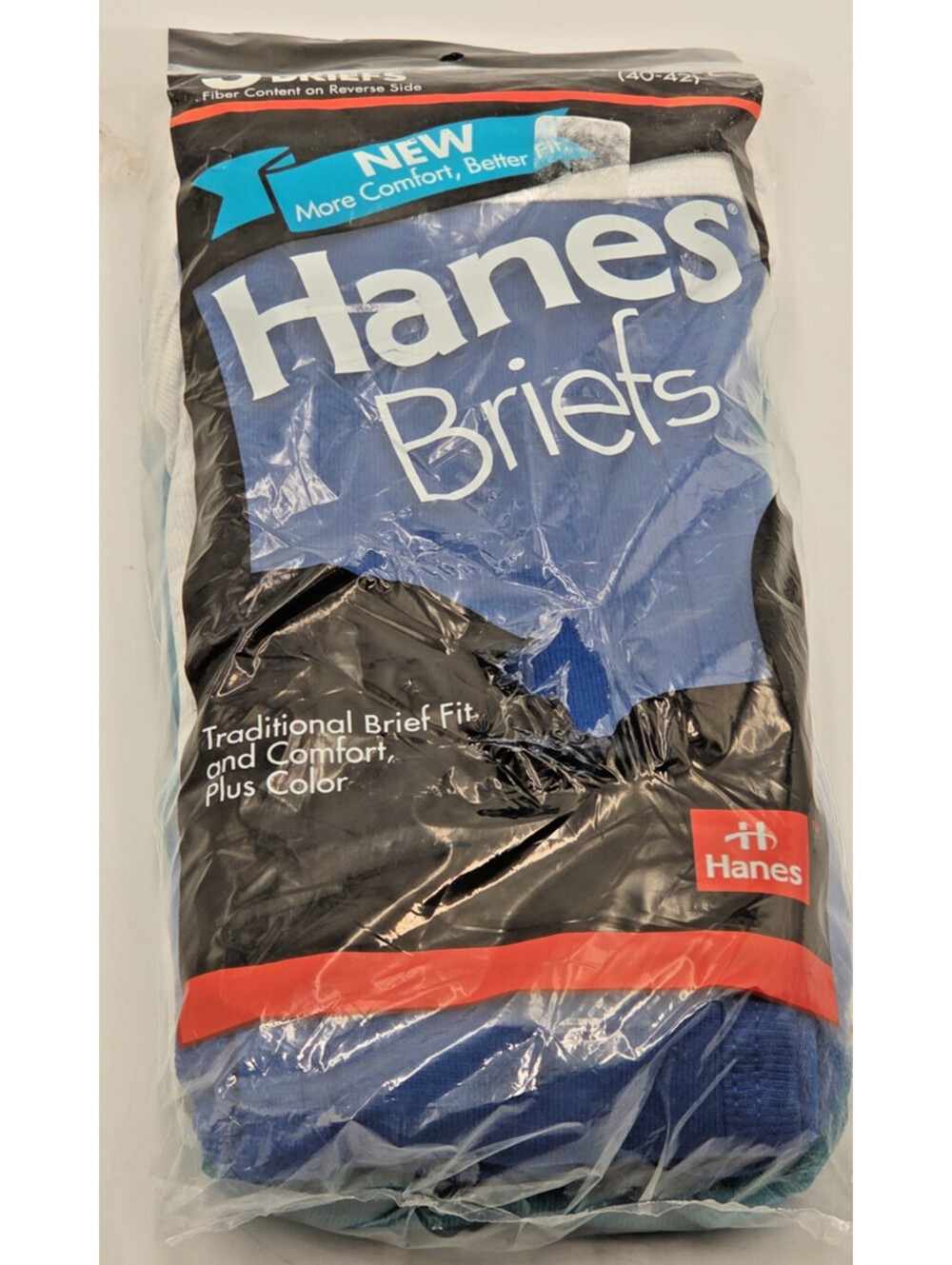 Vintage 90s Hanes Men's Color Briefs 3 Pack XL 40-42 Cotton USA NOS